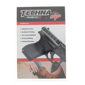 Techna Clips for Glock 42 Retention Belt Clip Ambidextrous Steel Black ~ #G42BRL