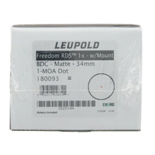 Load image into Gallery viewer, Leupold Freedom RDS 1x34mm BDC Red Dot Sight ~ #180093