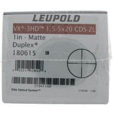 Load image into Gallery viewer, Leupold VX-3HD 1.5-5x 20mm CDS-ZL Matte Duplex Riflescope ~ #180615
