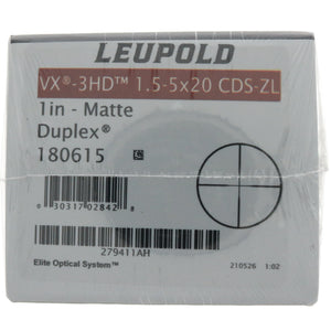 Leupold VX-3HD 1.5-5x 20mm CDS-ZL Matte Duplex Riflescope ~ #180615