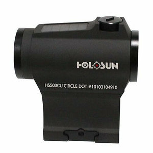 Holosun Solar Red Dot Sight 1X ~ 2 MOA Dot & 65 MOA Circle ~ Black #HS503CU